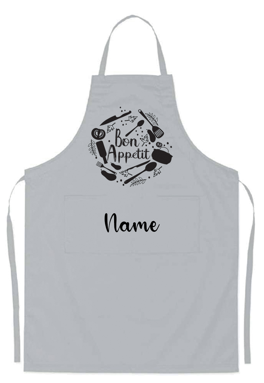 Personalised Bon Appetit White Adjustable Kitchen Apron